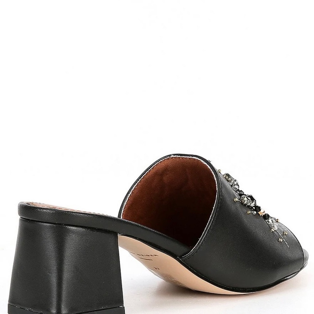 Kurt Geiger London black evil embellishment dress mules